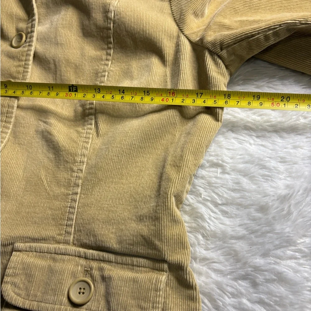 TALBOTS Khaki Button Down Corduroy Pocket Blazer Size 12